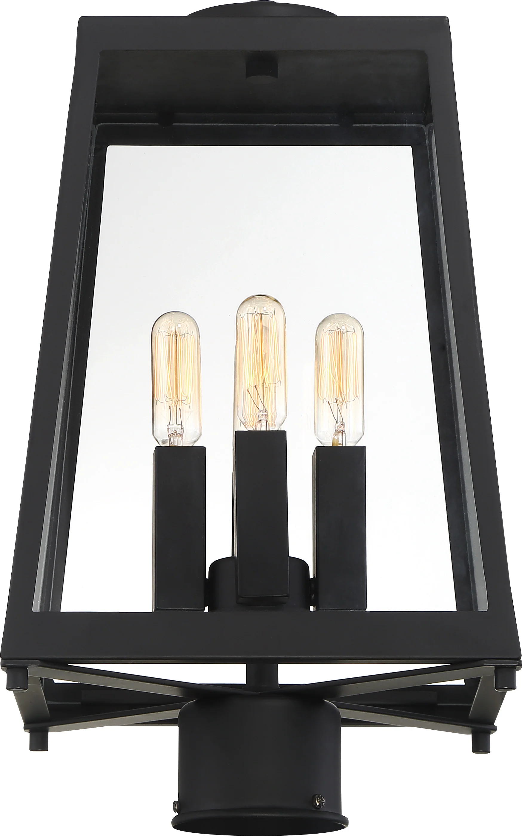 Nuvo Halifax 4-Light Post Lantern w/ Clear Glass in Matte Black Finish