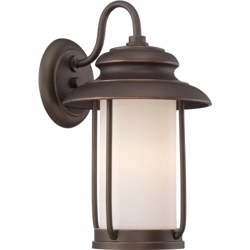 Nuvo 8.5 inch Bethany LED Outdoor Wall Bronze Light Pendant Satin White Glass