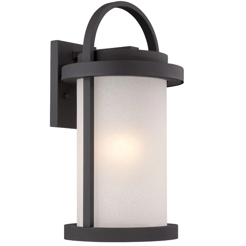 Nuvo 9 inch Willis LED Outdoor Wall Black Light Pendant Antique White Glass