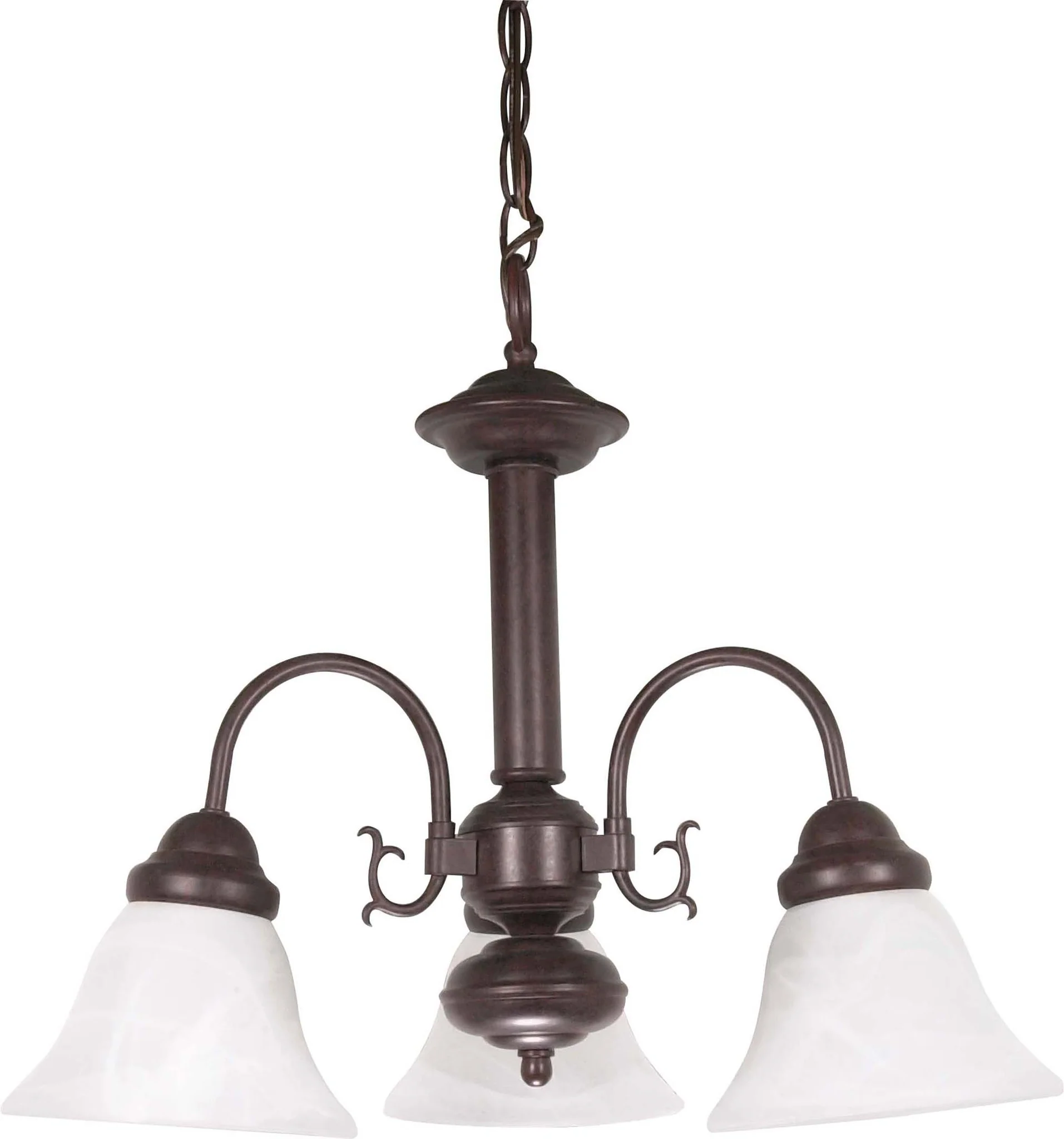 Nuvo Ballerina - 3 Light - 20 inch - Chandelier - w/ Alabaster Glass Bell Shades