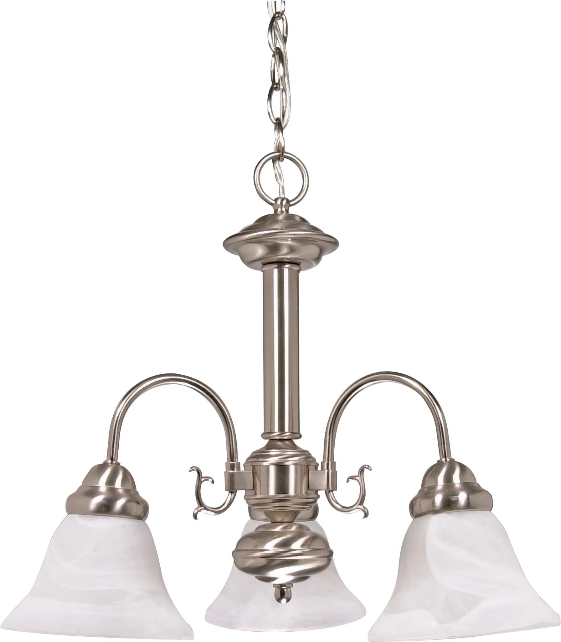 Nuvo Ballerina - 3 Light - 20 inch - Chandelier - w/ Alabaster Glass Bell Shades