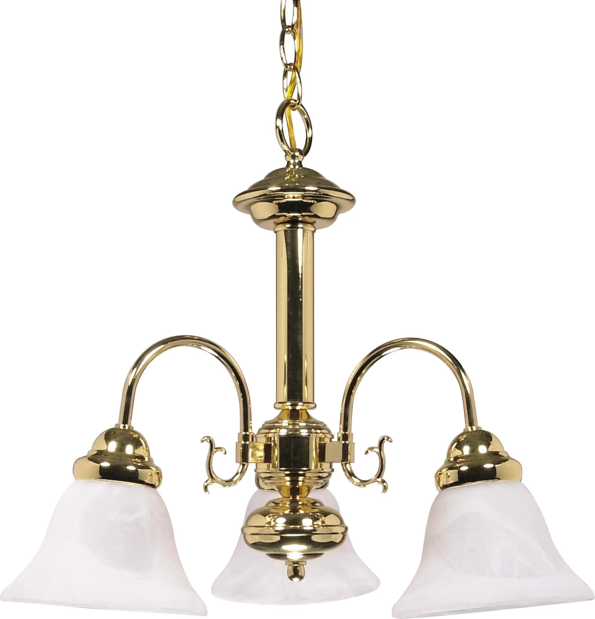 Nuvo Ballerina - 3 Light - 20 inch - Chandelier - w/ Alabaster Glass Bell Shades