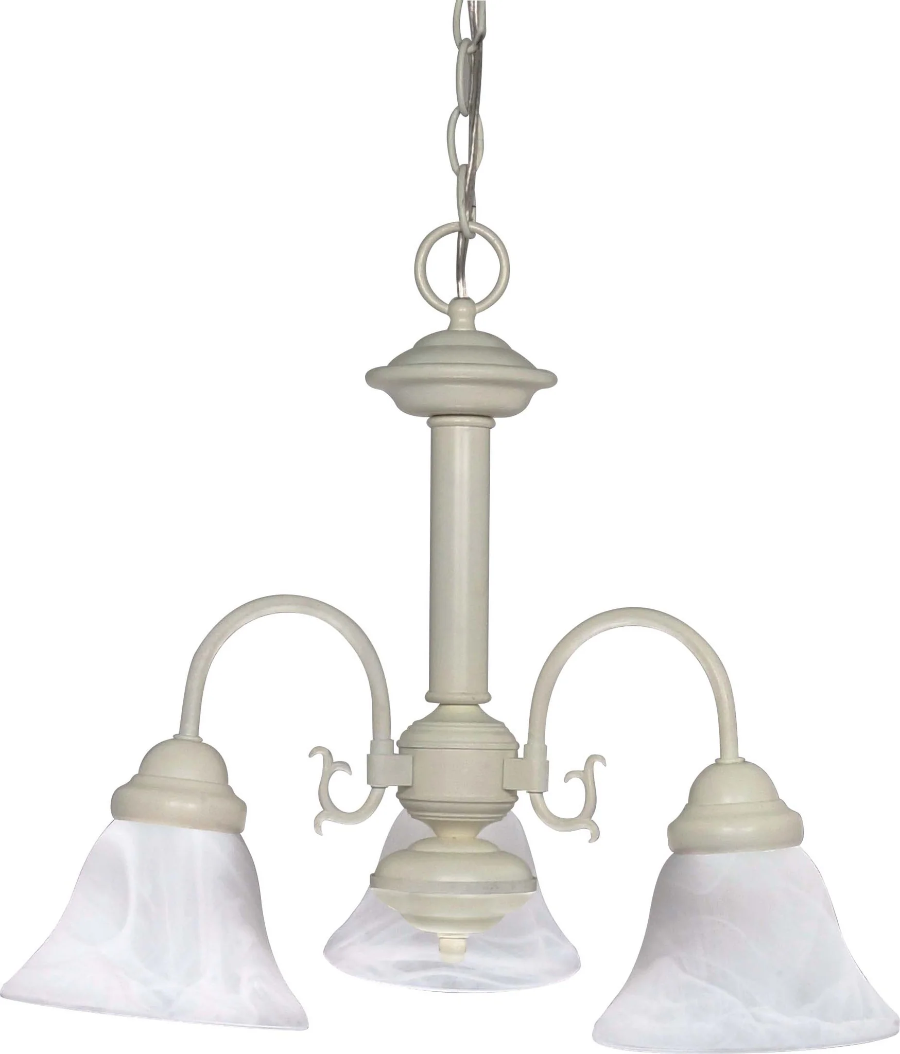 Nuvo Ballerina - 3 Light - 20 inch - Chandelier - w/ Alabaster Glass Bell Shades
