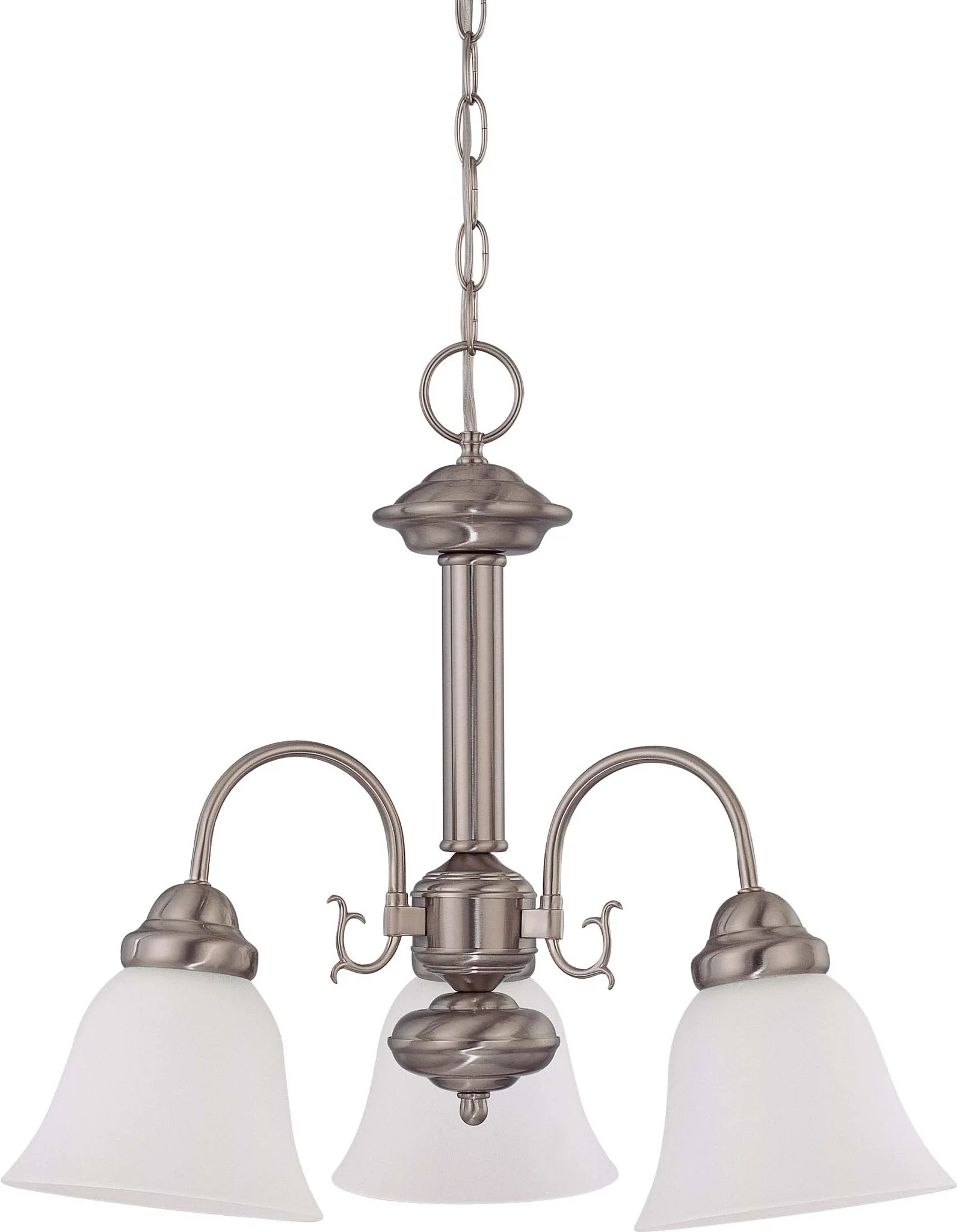 Nuvo Ballerina - 3 Light 20 inch Chandelier w/ Frosted White Glass
