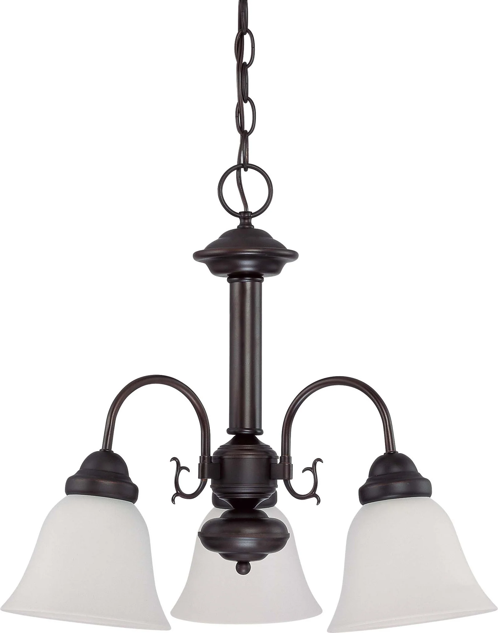 Nuvo Ballerina - 3 Light 20 inch Chandelier w/ Frosted White Glass