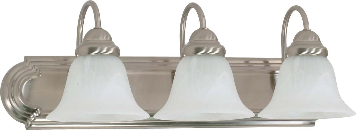 Nuvo Ballerina - 3 Light - 24 inch - Vanity - w/ Alabaster Glass Bell Shades