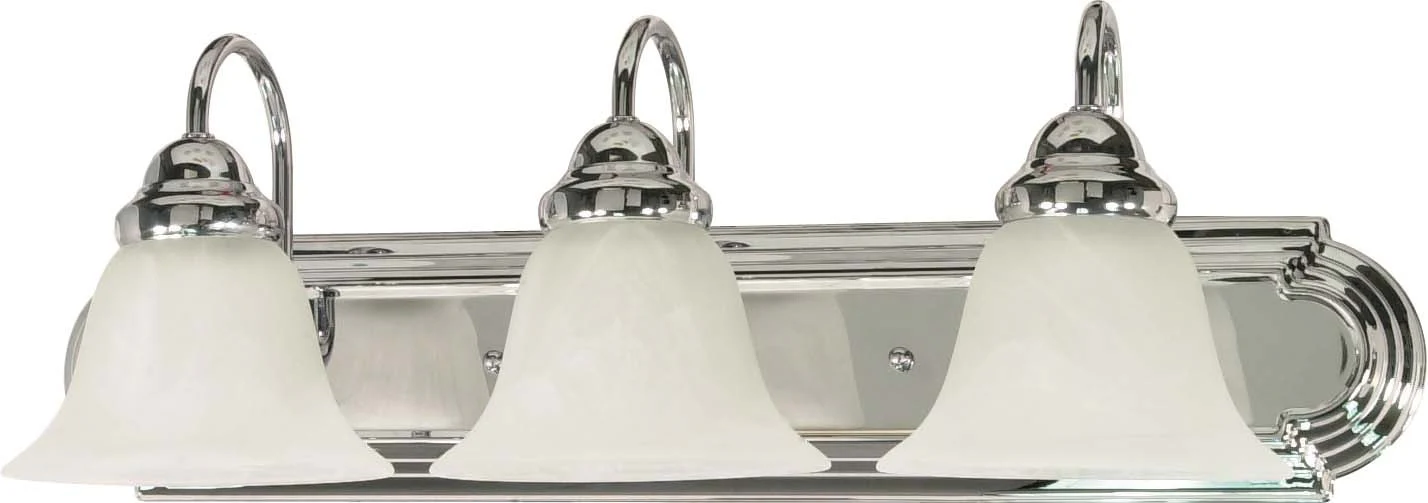 Nuvo Ballerina - 3 Light - 24 inch - Vanity - w/ Alabaster Glass Bell Shades