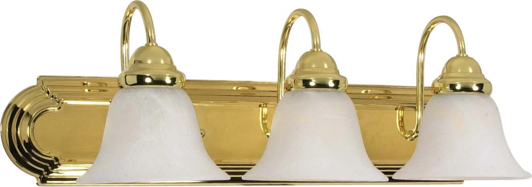 Nuvo Ballerina - 3 Light - 24 inch - Vanity - w/ Alabaster Glass Bell Shades