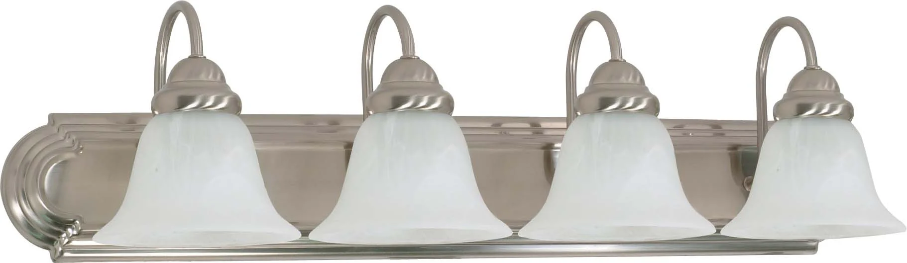 Nuvo Ballerina - 4 Light - 30 inch - Vanity - w/ Alabaster Glass Bell Shades