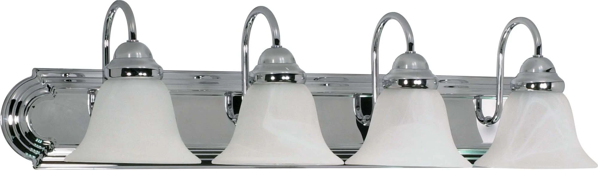 Nuvo Ballerina - 4 Light - 30 inch - Vanity - w/ Alabaster Glass Bell Shades