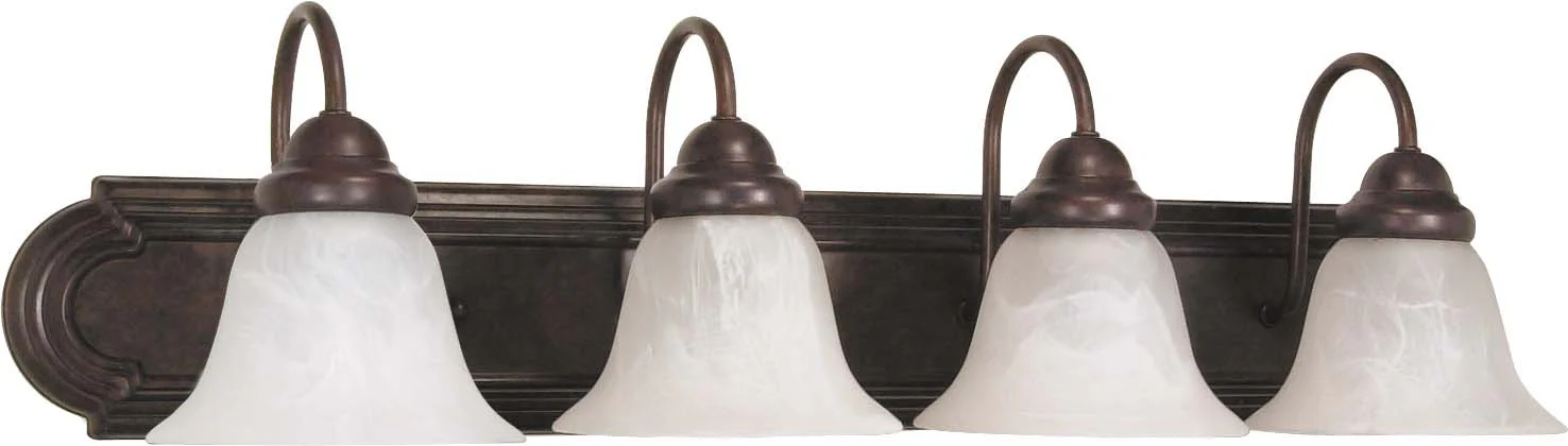 Nuvo Ballerina - 4 Light - 30 inch - Vanity - w/ Alabaster Glass Bell Shades