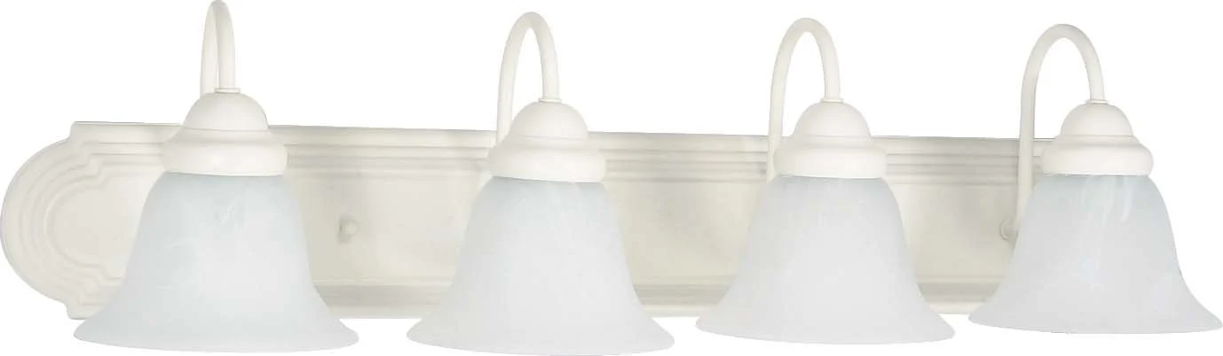 Nuvo Ballerina - 4 Light - 30 inch - Vanity - w/ Alabaster Glass Bell Shades