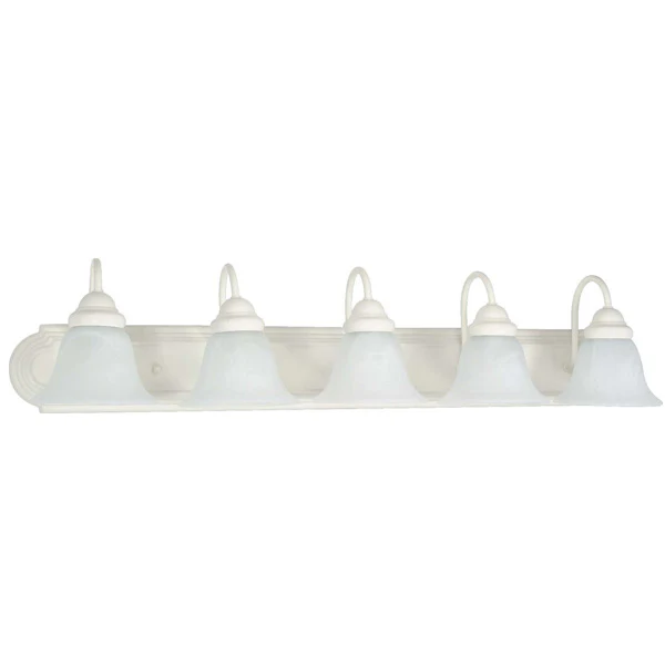 Nuvo Ballerina - 5 Light - 36 inch - Vanity - w/ Alabaster Glass Bell Shades