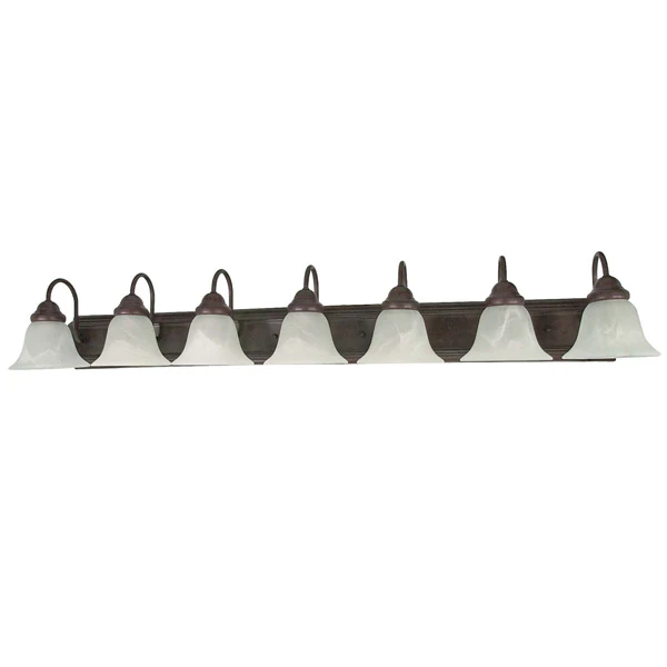 Nuvo Ballerina - 7 Light - 48 inch - Vanity - w/ Alabaster Glass Bell Shades
