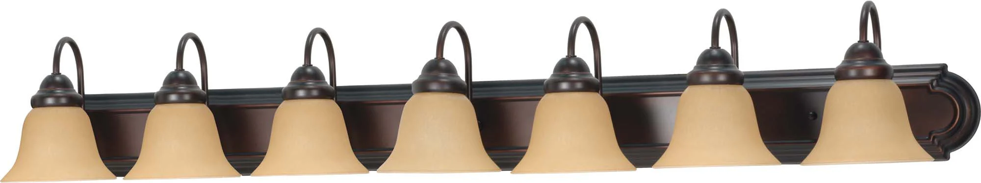 Nuvo Ballerina 7 Light 48 inch Vanity w/ Champagne Linen Washed Glass