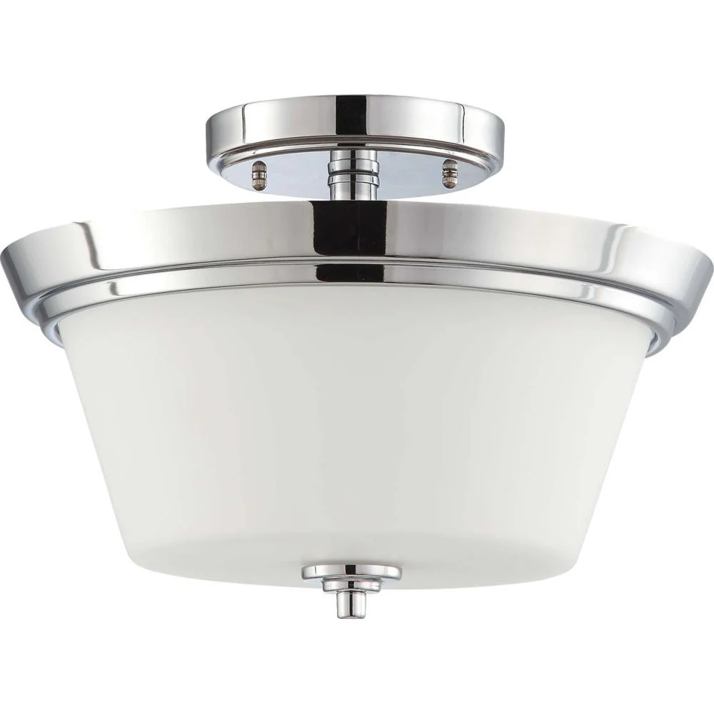 Nuvo Bento - 3 Light Semi Flush Fixture w/ Satin White Glass