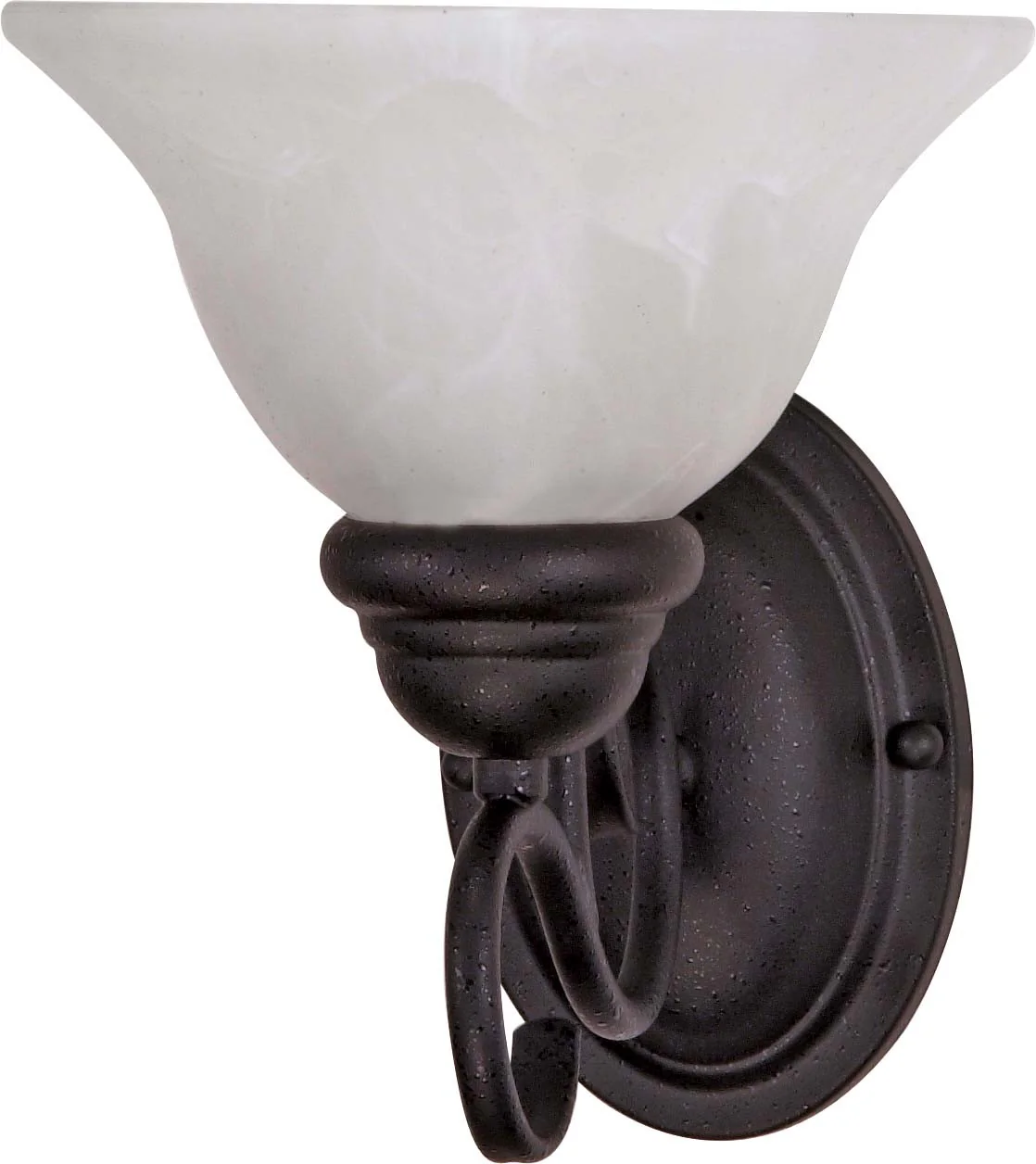 Nuvo Castillo - 1 Light - 8 inch - Wall Fixture - w/ Alabaster Swirl Glass