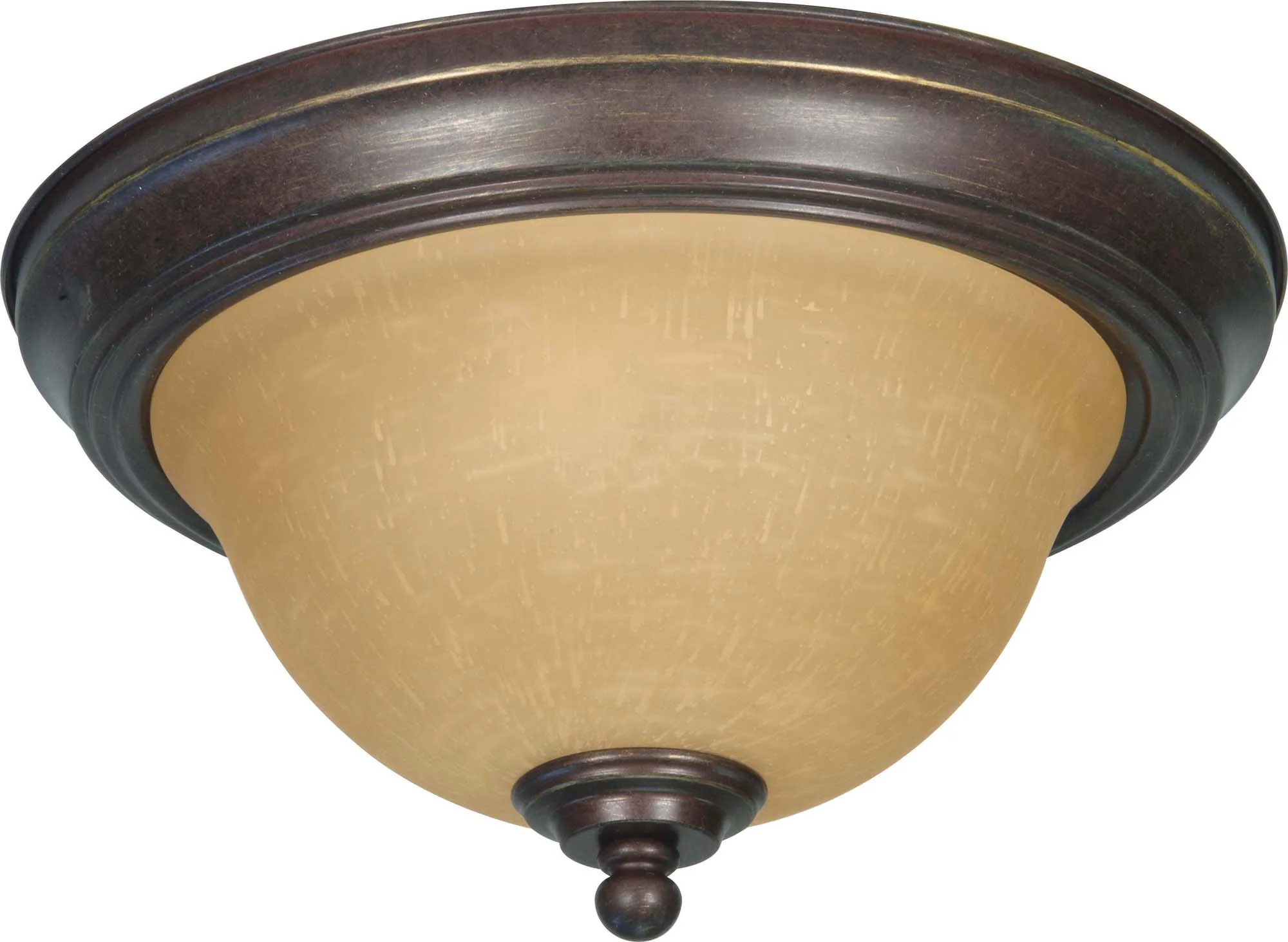 Nuvo Castillo - 2 Light 11 in - Flush Mount w/ Champagne Linen Washed Glass