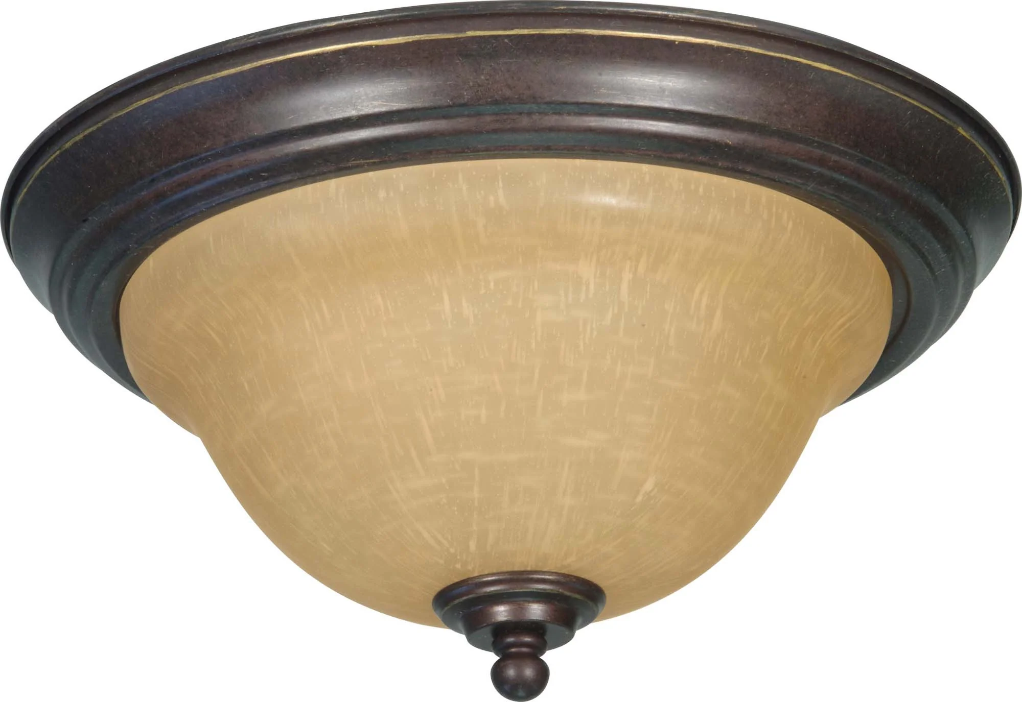 Nuvo Castillo - 2 Light 13 in - Flush Mount w/ Champagne Linen Washed Glass