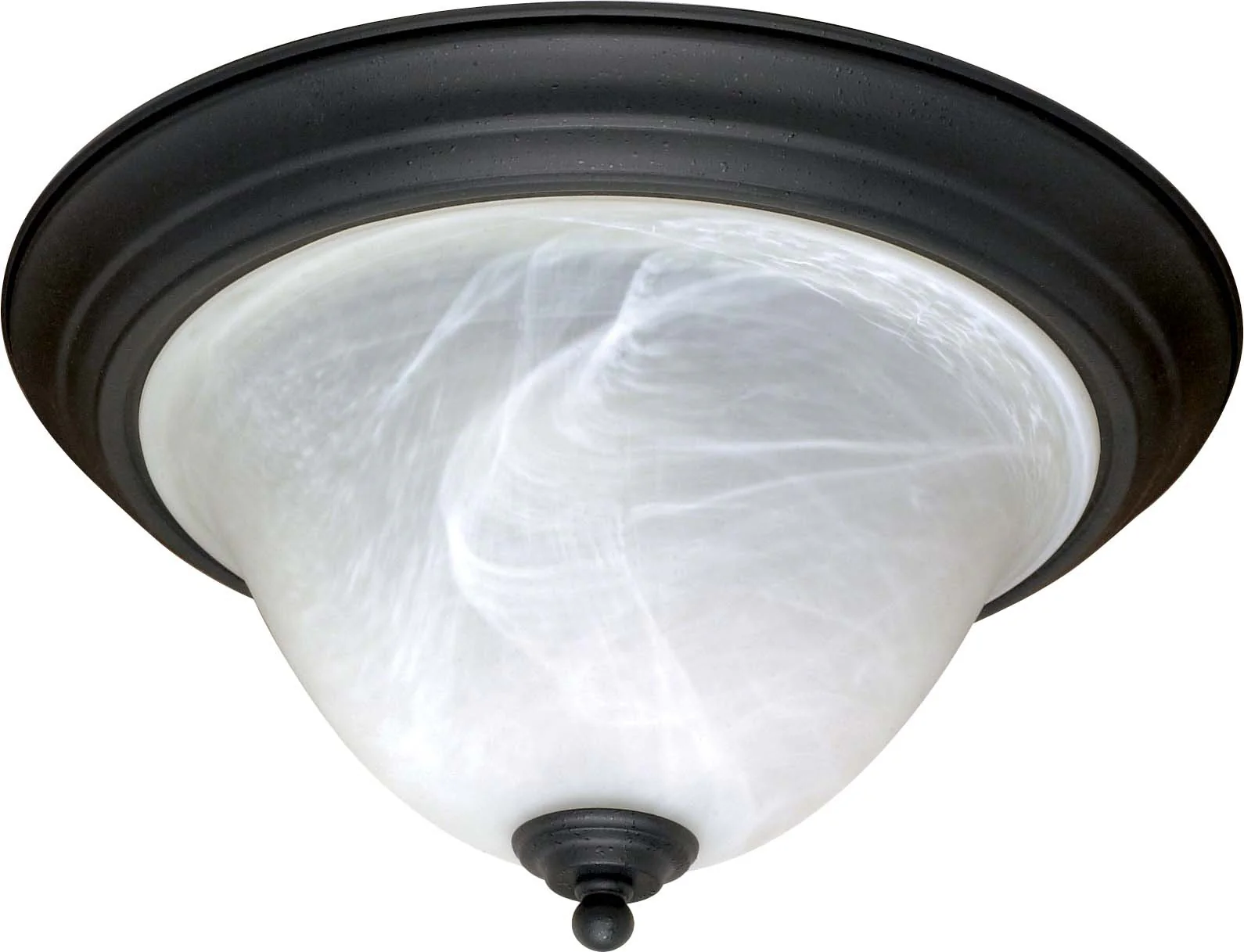 Nuvo Castillo - 2 Light - 16 inch - Flush Mount - w/ Alabaster Swirl Glass