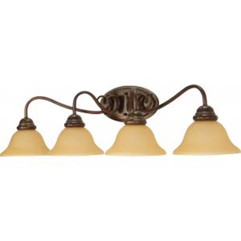 Nuvo Castillo - 4 Light 33 in Wall Fixture w/ Champagne Linen Washed Glass