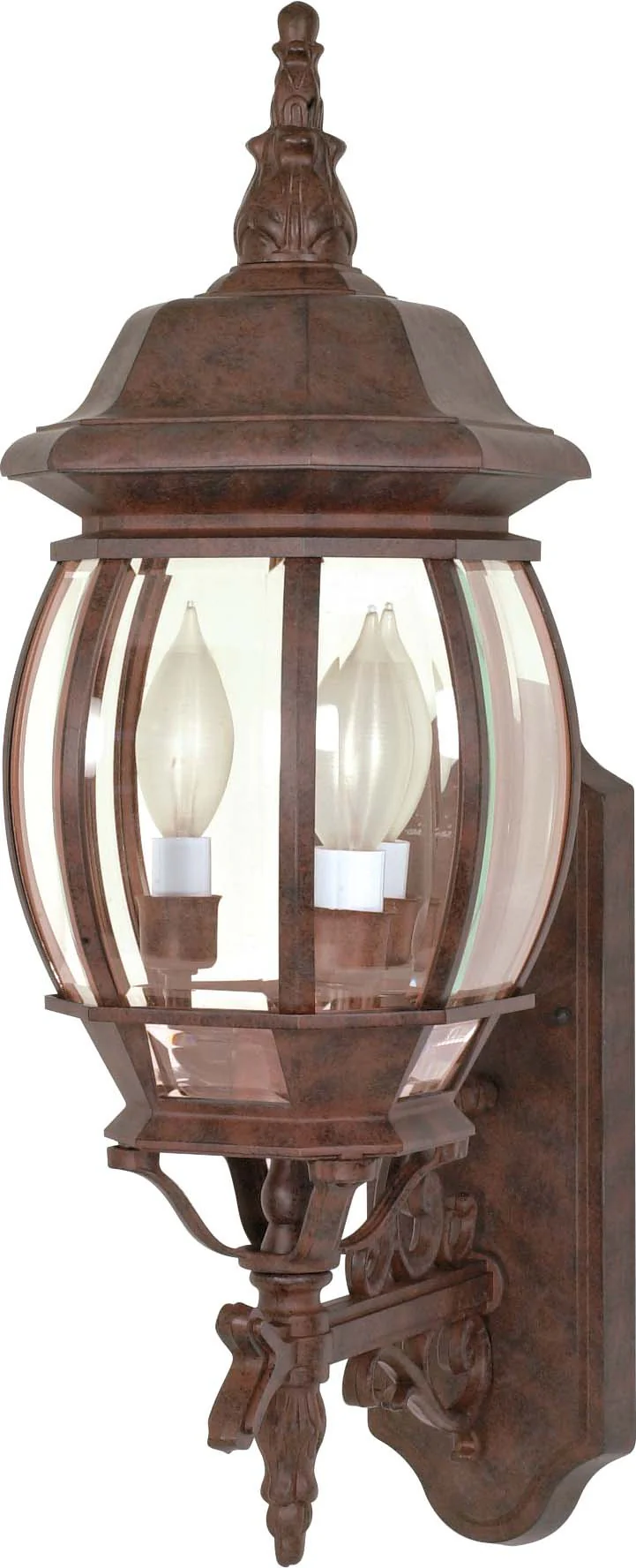 Nuvo Central Park - 3 Light - 22 inch - Wall Lantern - w/ Clear Beveled Glass