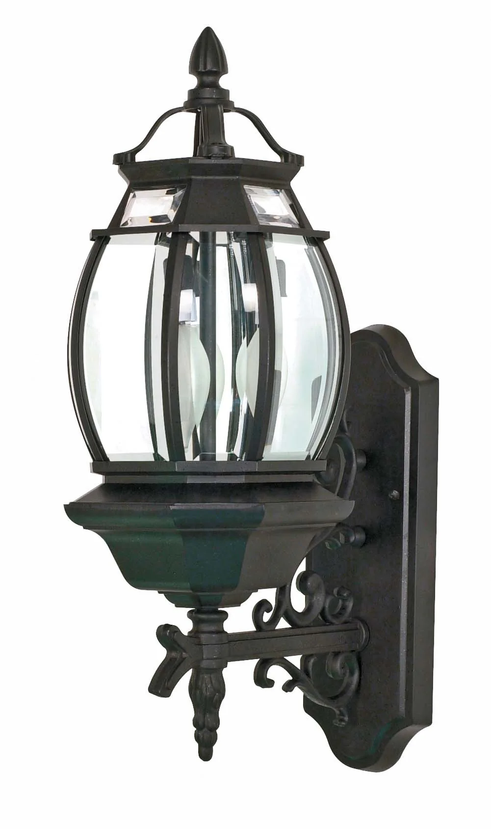 Nuvo Central Park - 3 Light - 22 inch - Wall Lantern - w/ Clear Beveled Glass