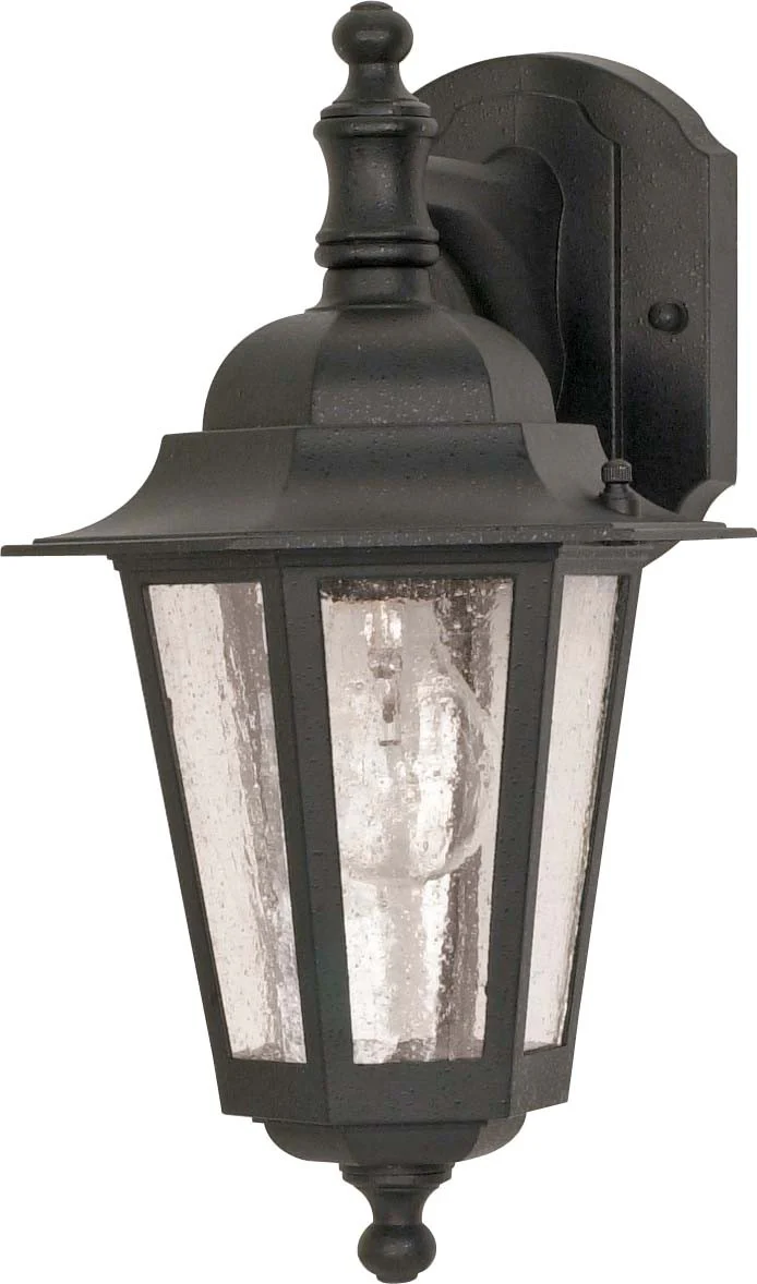 Nuvo Cornerstone - 1 Light 13 in - Wall Lantern - Arm Downw/ Clear Seed Glass