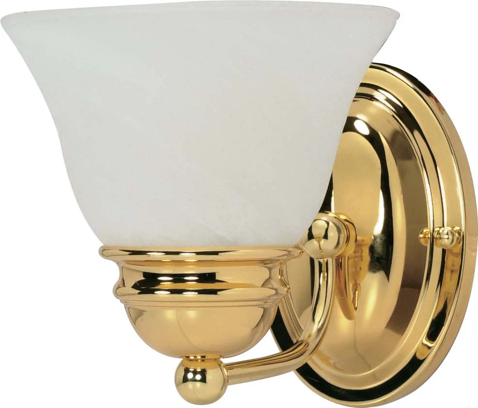 Nuvo Empire - 1 Light - 7 inch - Vanity - w/ Alabaster Glass Bell Shades