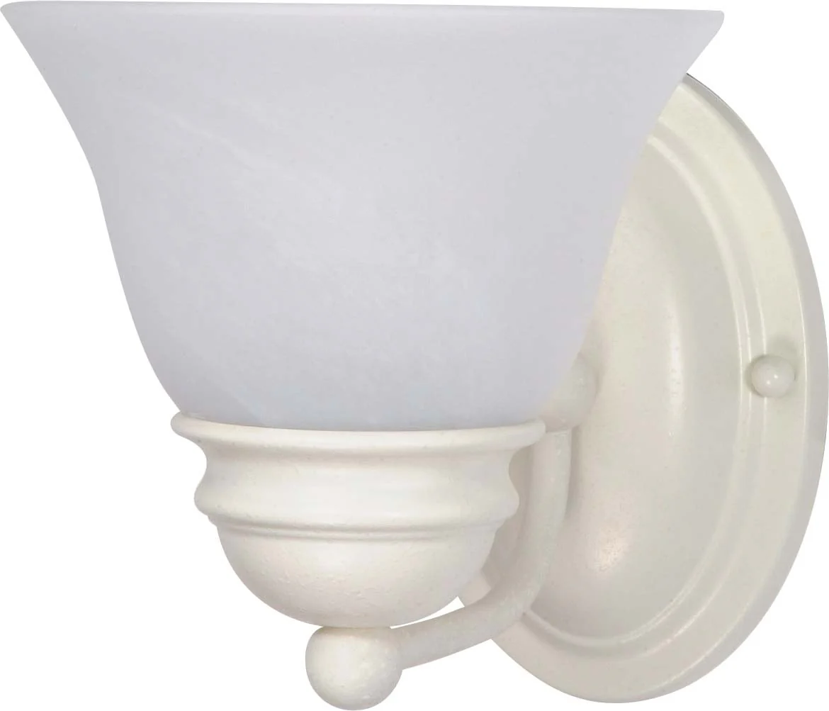 Nuvo Empire - 1 Light - 7 inch - Vanity - w/ Alabaster Glass Bell Shades