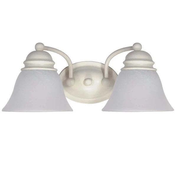 Nuvo Empire - 2 Light - 15 inch - Vanity - w/ Alabaster Glass Bell Shades