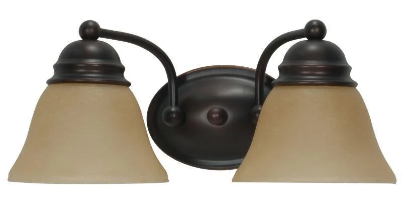 Nuvo Empire 2 Light 15 inch Vanity w/ Champagne Linen Washed Glass