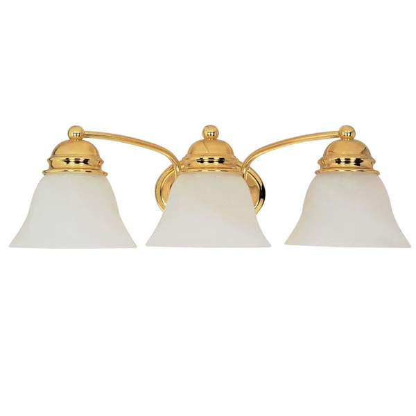 Nuvo Empire - 3 Light - 21 inch - Vanity - w/ Alabaster Glass Bell Shades