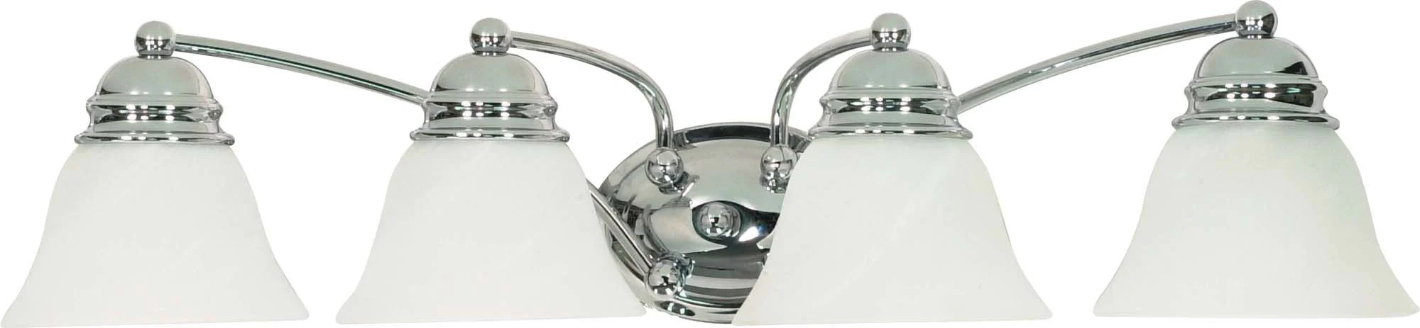 Nuvo Empire - 4 Light - 29 inch - Vanity - w/ Alabaster Glass Bell Shades