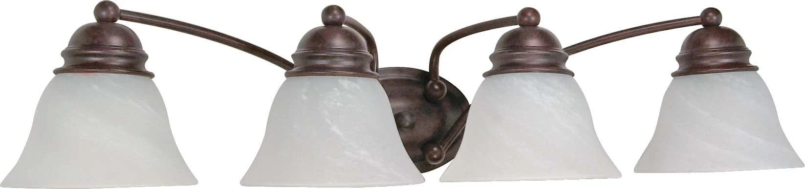 Nuvo Empire - 4 Light - 29 inch - Vanity - w/ Alabaster Glass Bell Shades