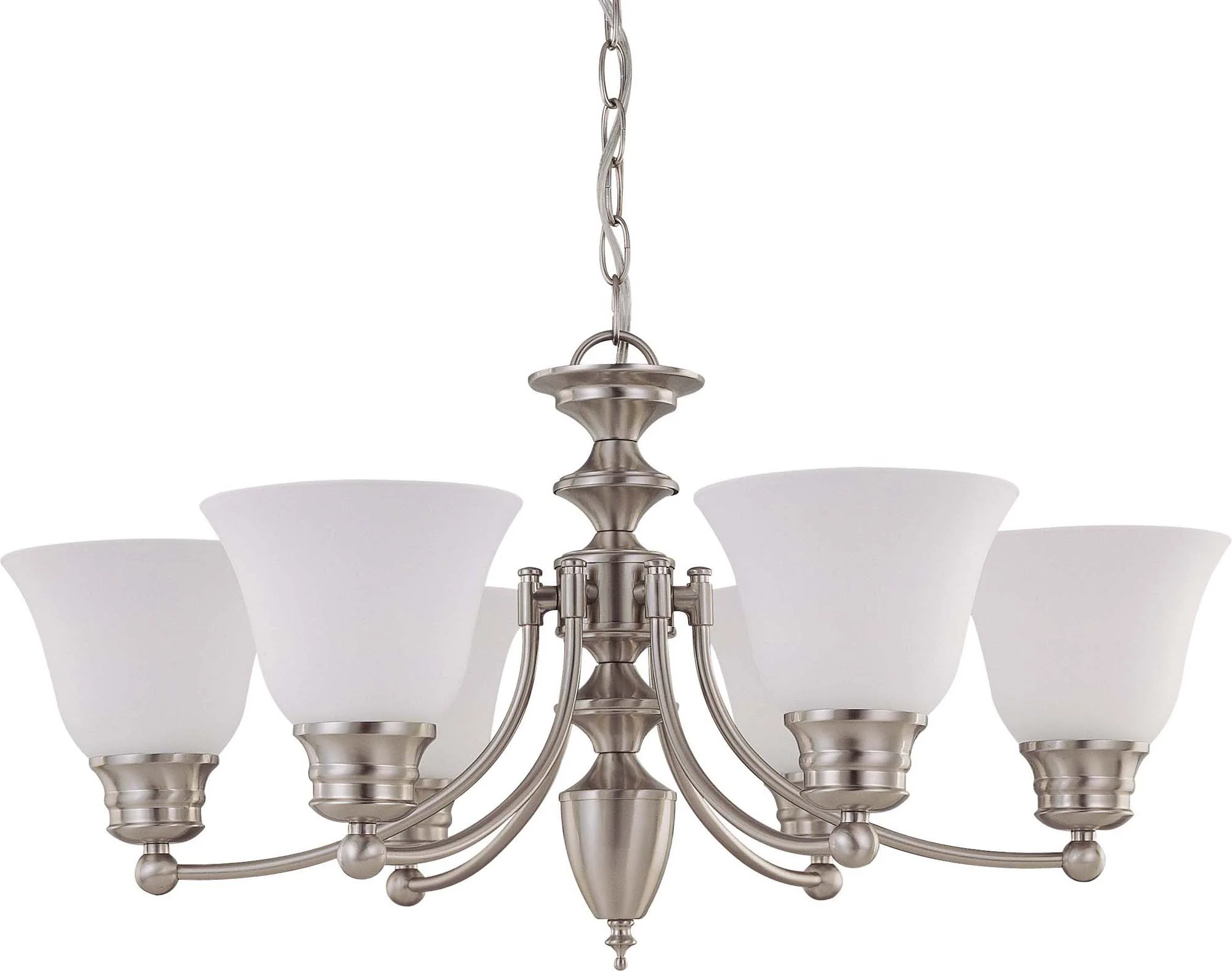 Nuvo Empire - 6 Light 26 inch Chandelier w/ Frosted White Glass