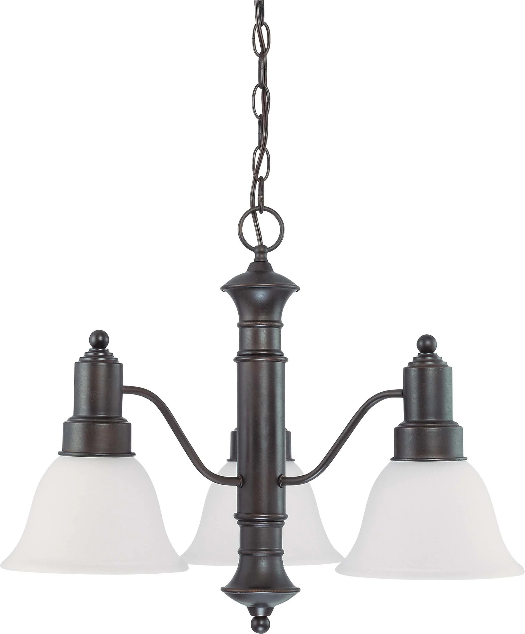 Nuvo Gotham - 3 Light 23 inch Chandelier w/ Frosted White Glass