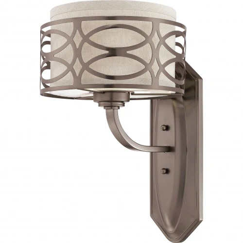 Nuvo Harlow - 1 Light Vanity Fixture w/ Khaki Fabric Shade