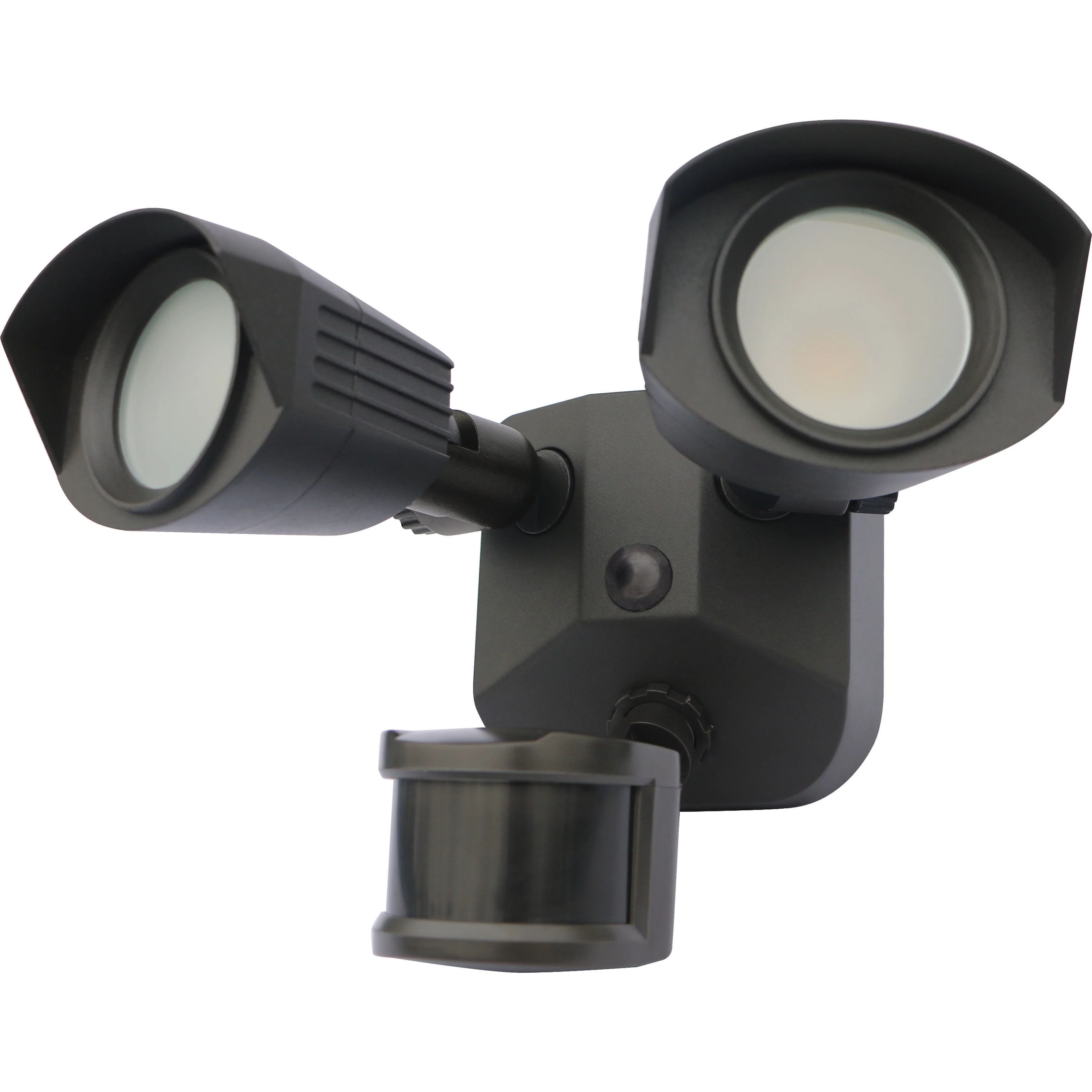 Nuvo LED Security Light w/ Dual Head & Motion Sensor in Bronze Finish 4000k