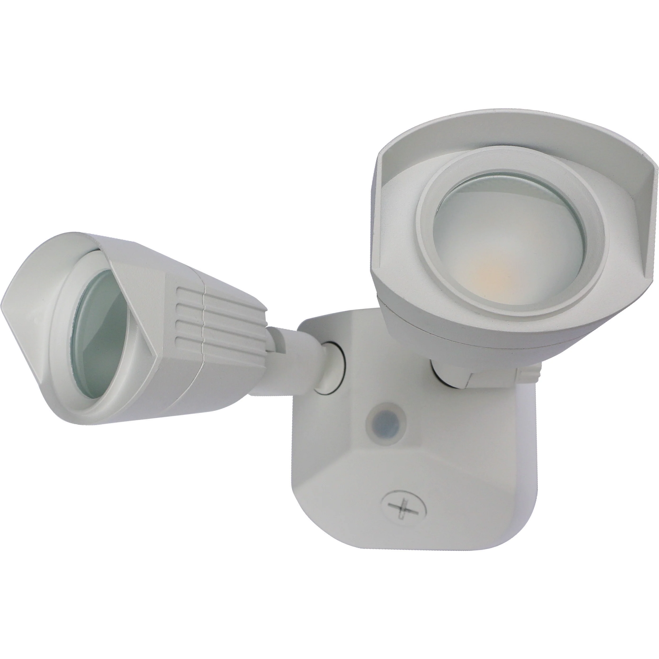 Nuvo LED Security Light w/ Dual Head Light in White Finish 3000k
