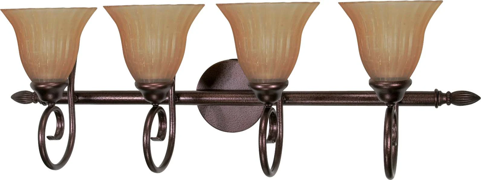 Nuvo Moulan ES - 4 Light Vanity w/ Champagne Linen Glass - (Lamp Included)