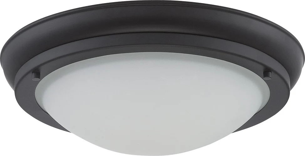 Nuvo Poke 16W Large LED 12 inch Ceiling Flush Satin White Glass Mount Fixture