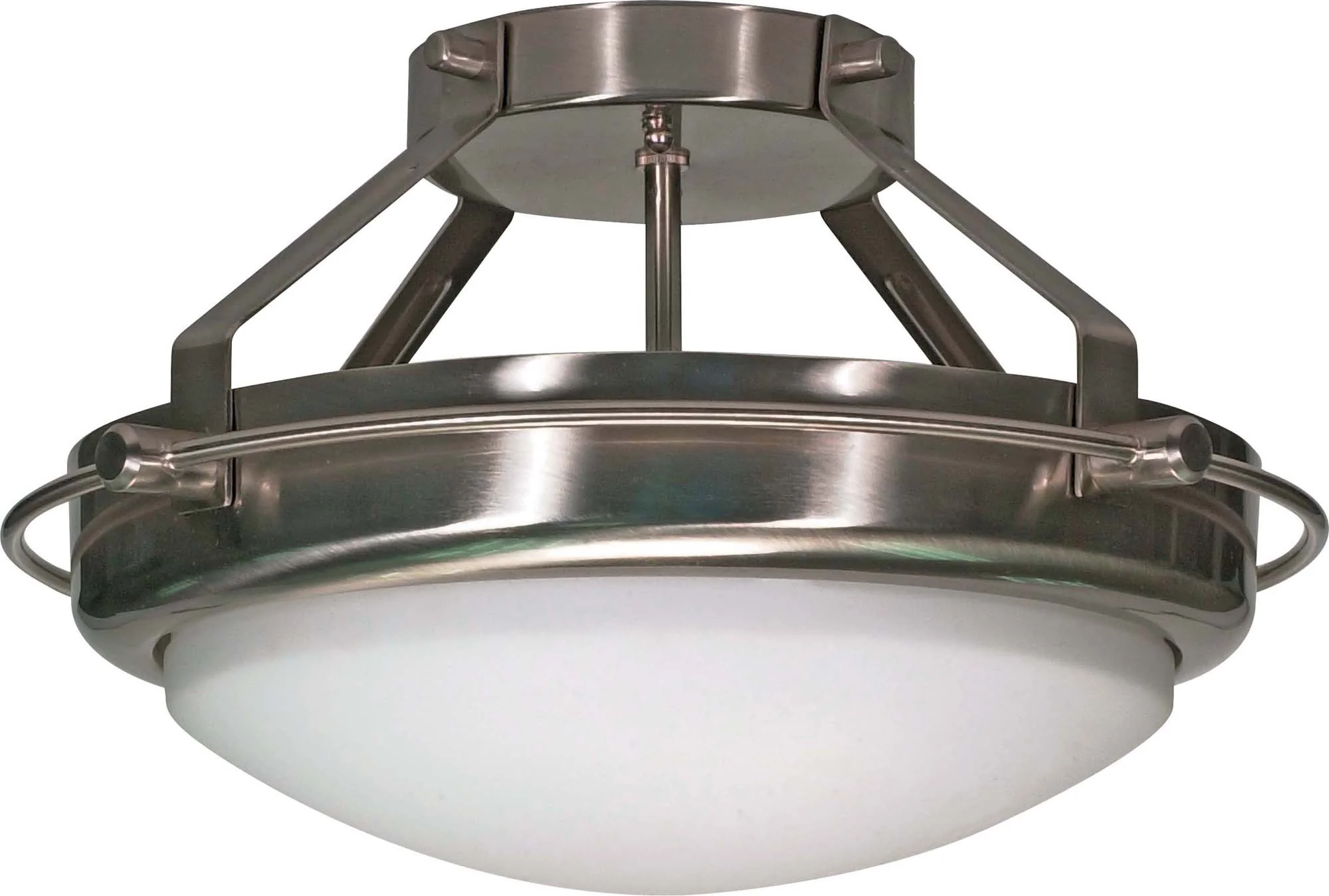 Nuvo Polaris - 2 Light - 14 inch - Semi-Flush - w/ Satin Frosted Glass Shades