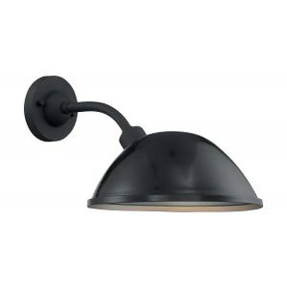 Nuvo South Street 1-Light 12" Sconce w/ Black & Silver & Black Accents Finish