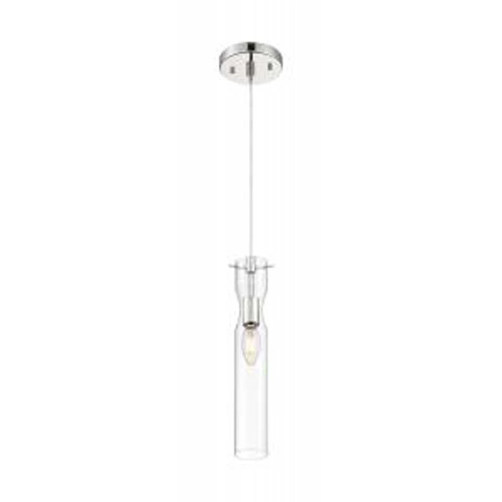 Nuvo Spyglass 1-Light Mini Pendant w/ Clear Glass in Polished Nickel Finish