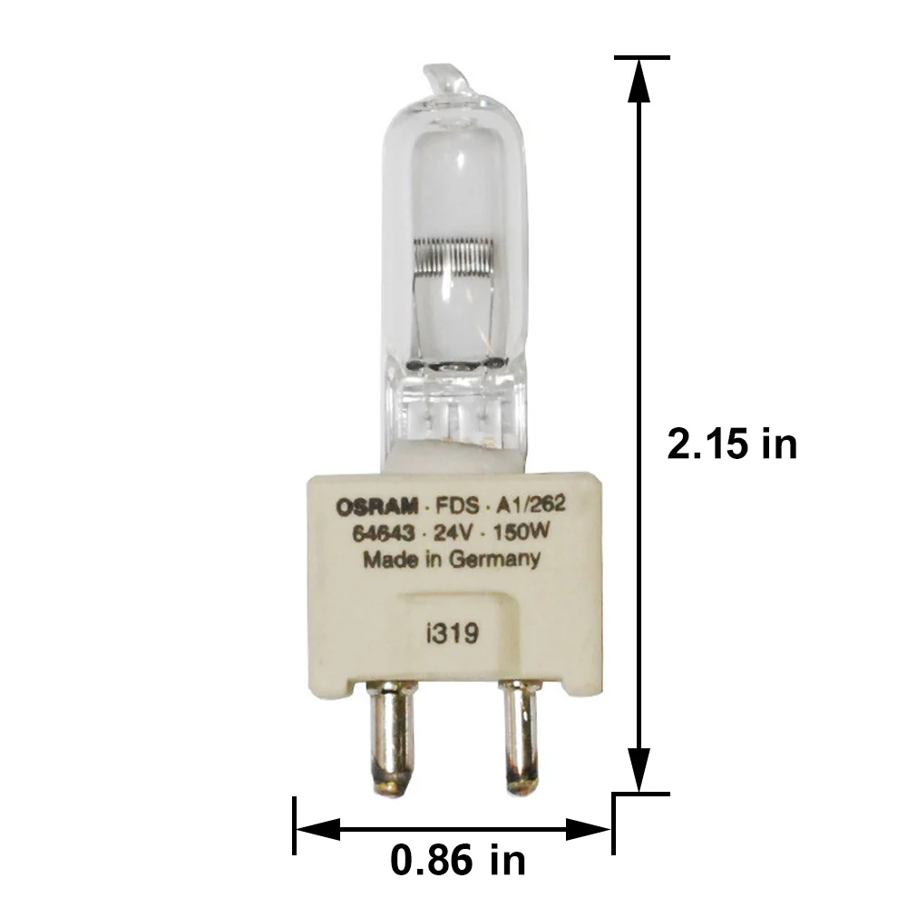 OSRAM FDS / DZE 64643 150w 24v GY9.5 Halogen light Bulb - Image 2