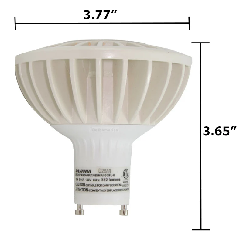 Sylvania Ultra HD 15W PAR30 LED GU24 Dimmable Flood 3000K Light Bulb - 78743 - Image 3