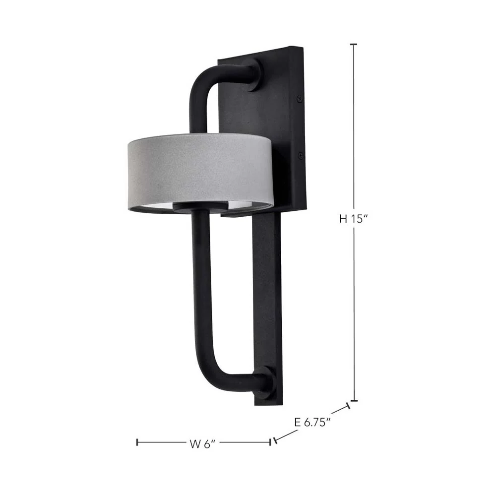 Overtop 10W LED Medium Wall Lantern Matte Black & Silver - Image 6