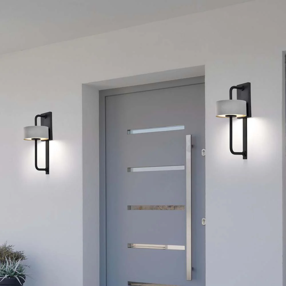Overtop 10W LED Medium Wall Lantern Matte Black & Silver - Image 7