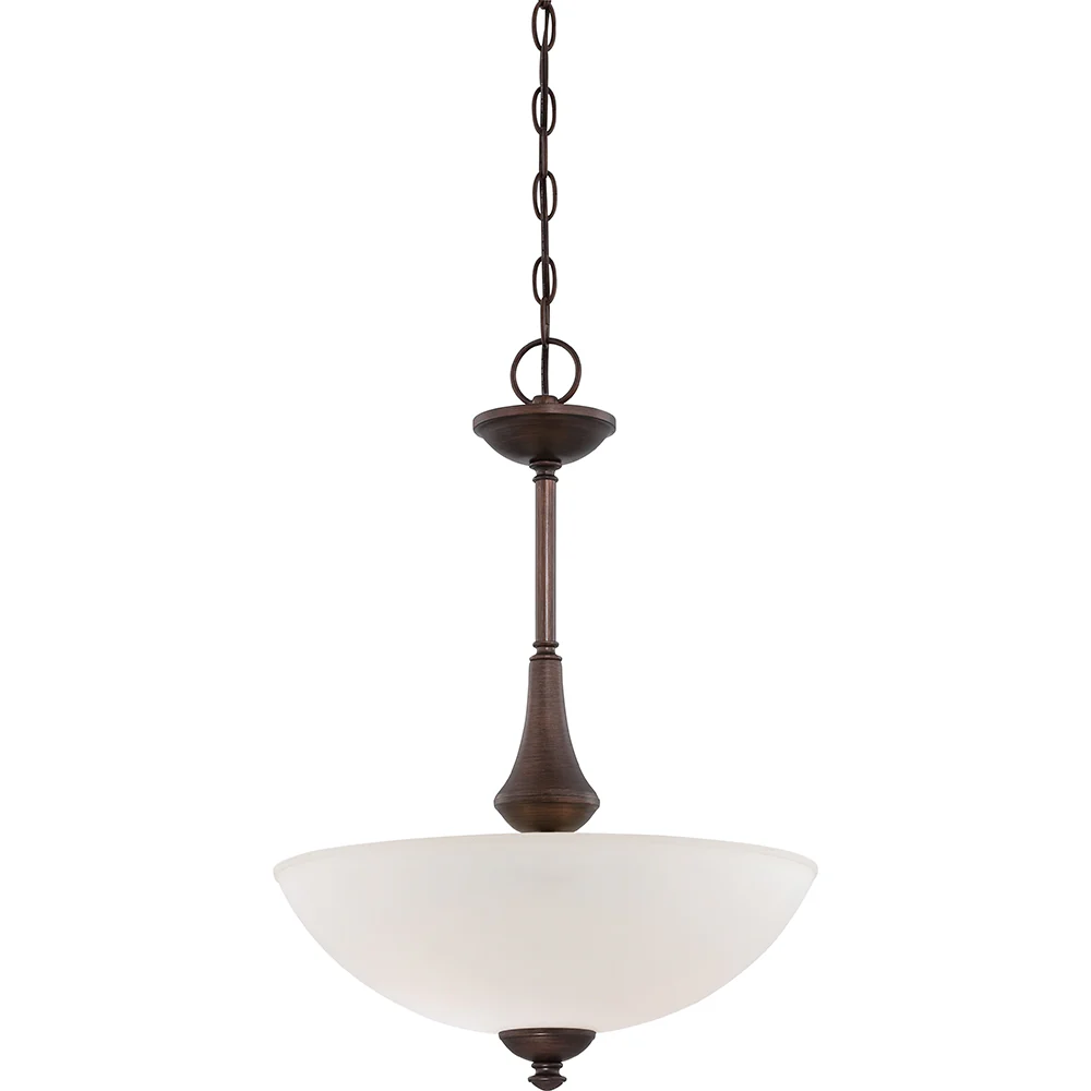 Nuvo Patton 3-Light Pendant Fixture w/ Frosted Glass in Prairie Bronze Finish